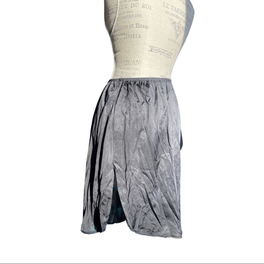 Black Silky Slit Skirt